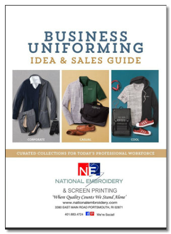 Business uniforming guide with clothing options.