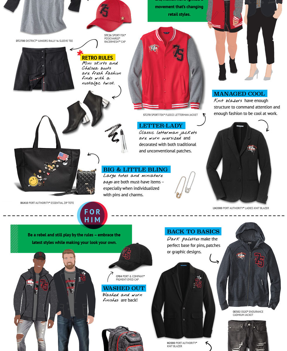 A collection of stylish winter clothing and accessories, including jackets, leggings, and bags.