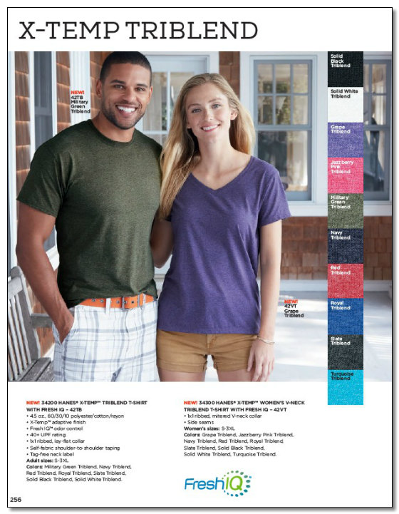 Man and woman wearing colorful casual shirts.