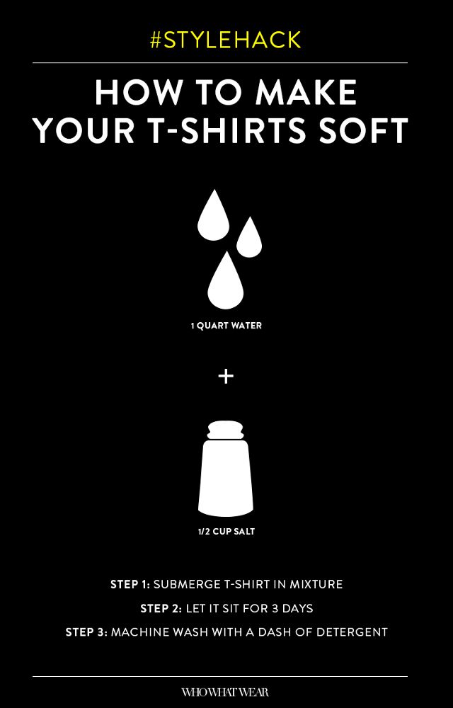 Guide: Softening T-shirts with water and salt.