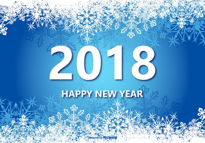 2018 Happy New Year with snowflakes.