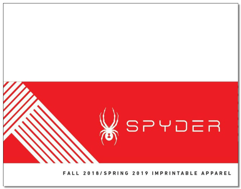 Spyder apparel logo with red and white.