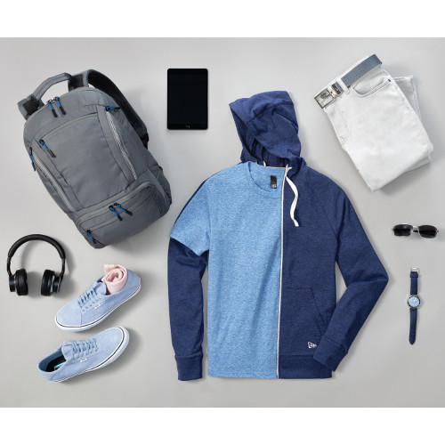Casual outfit with accessories and backpack.