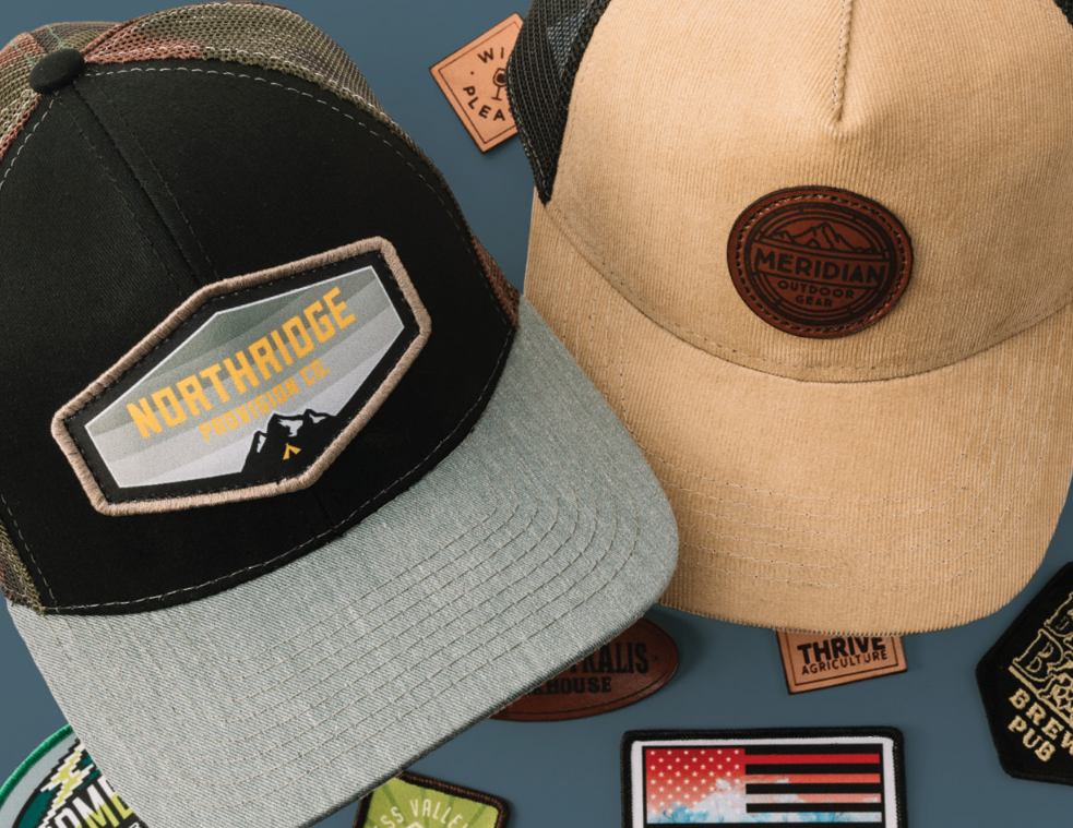 Trend Alert! Hats with Leather Patches – Welcome to National Embroidery &  Screen Printing