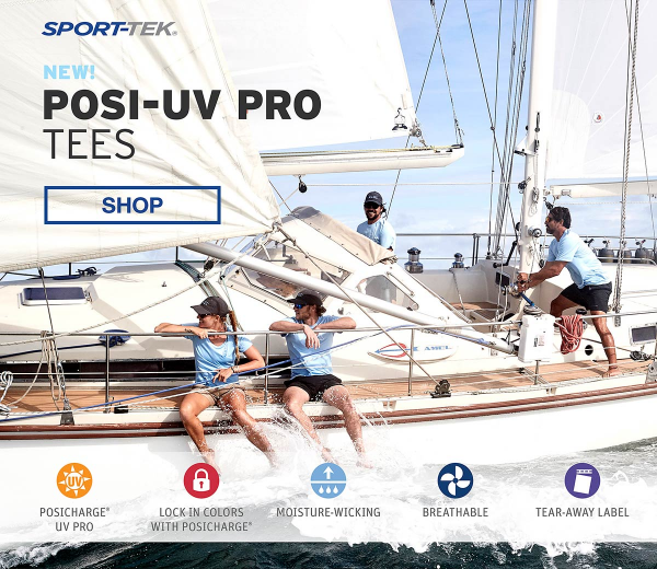 Sailors wearing Sport-Tek Posi-UV Pro tees.