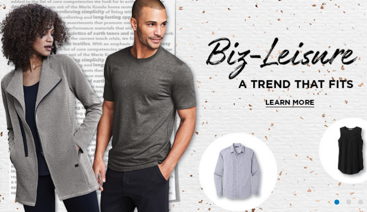Fashionable biz-leisure clothing for modern professionals.