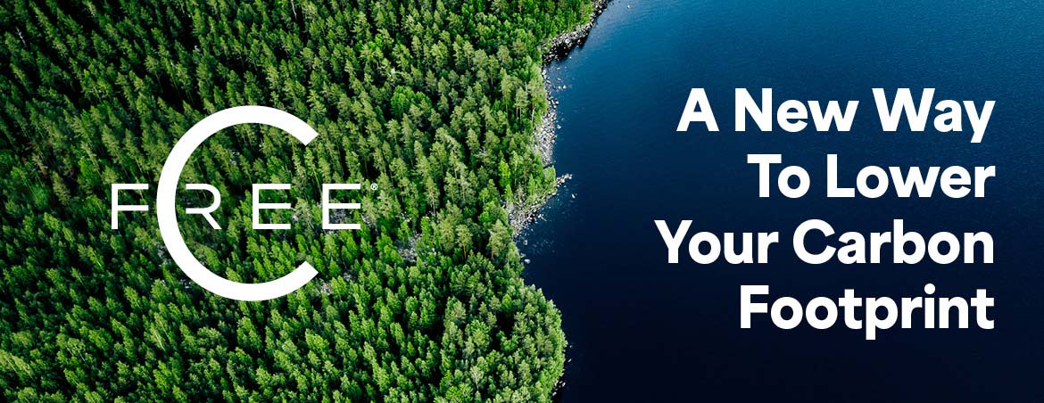 Forest and lake promoting carbon footprint reduction.